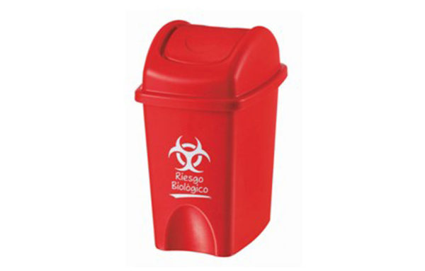 Basurero Riesgo Biologico Tapa Vaiven 10 Lts Rojo Cod 104 Basureros Para Reciclaje Y Puntos 1330