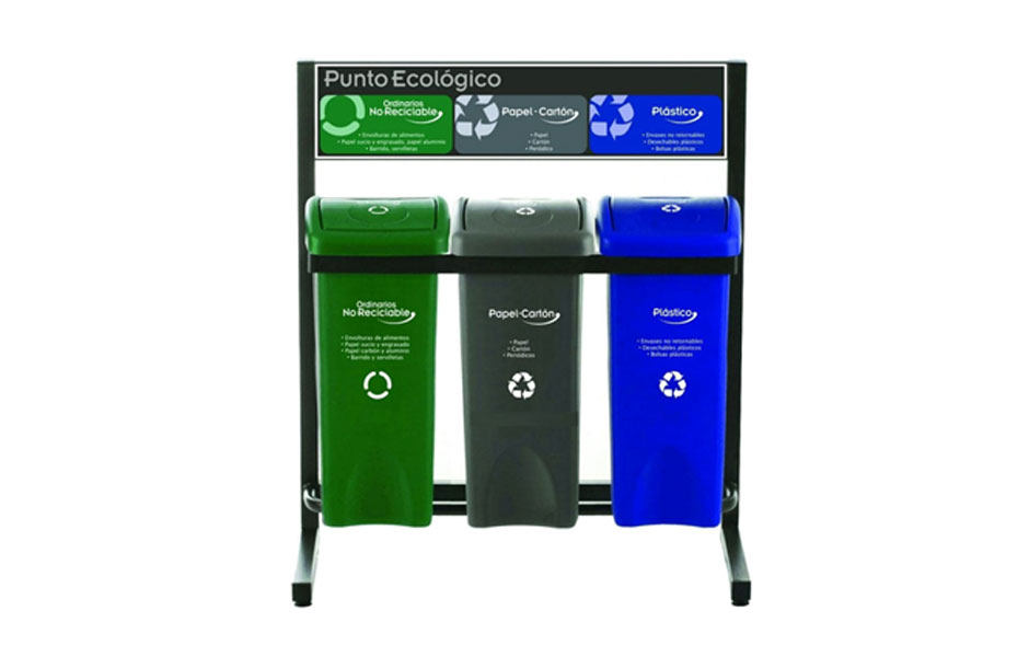 Punto Ecologico Con 3 Basureros Cod 133 Venta De Basureros Para Reciclaje Y Puntos Ecológicos 1627