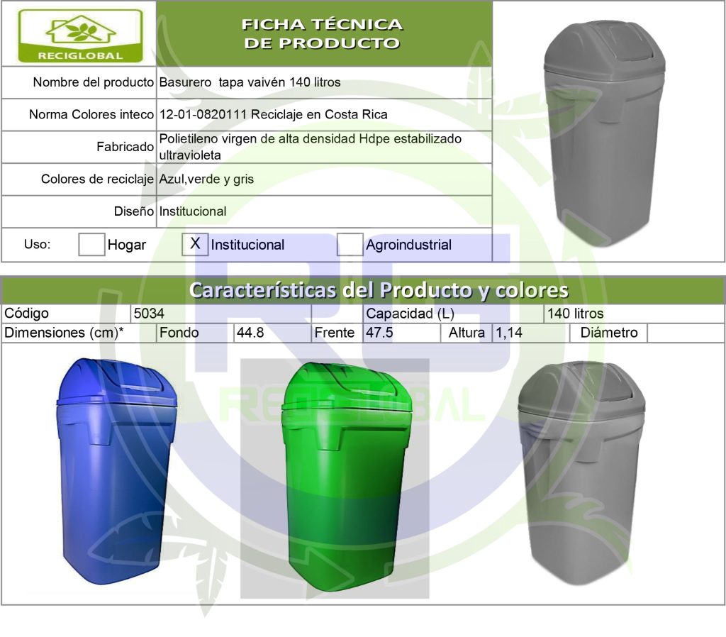 Recipiente Polipropileno Cubo De Basura MOBIL PLASTIC 100L - Tapa Verde,  Con Ruedas, Para Reciclaje En Exteriores O Interior Cubo Exterior  Polipropileno, image size:1024x898